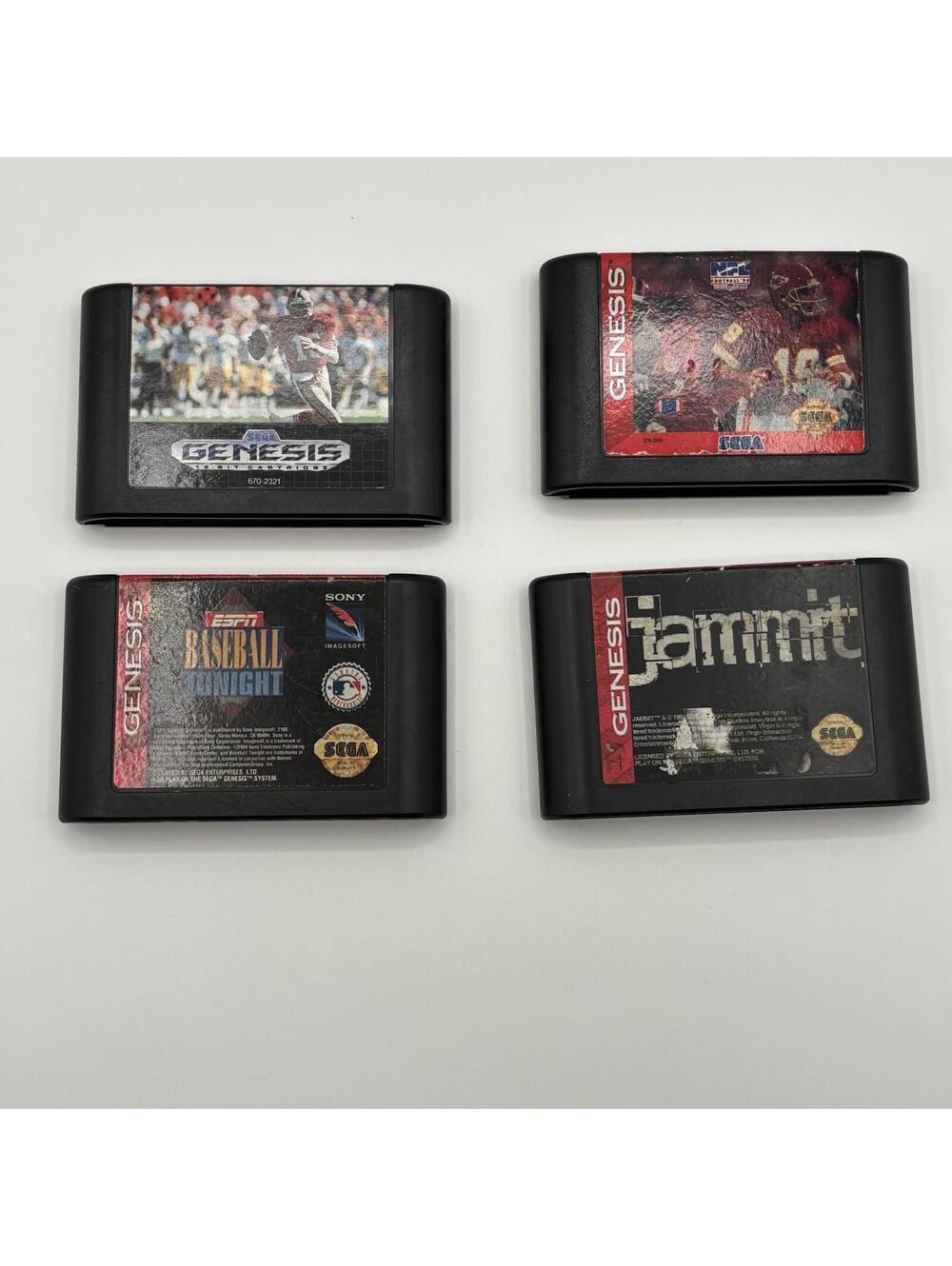 Sega Genesis 4X Sports Game Lot Tested Working Jammit Joe Montana ESPN